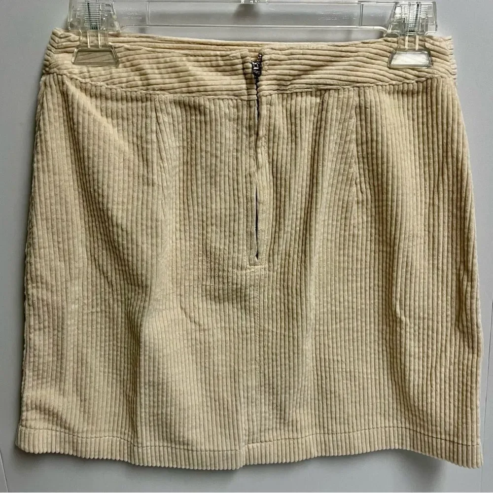 Urban Outfitters Cream Corduroy Skirt, Size Small - Picture 2 of 5